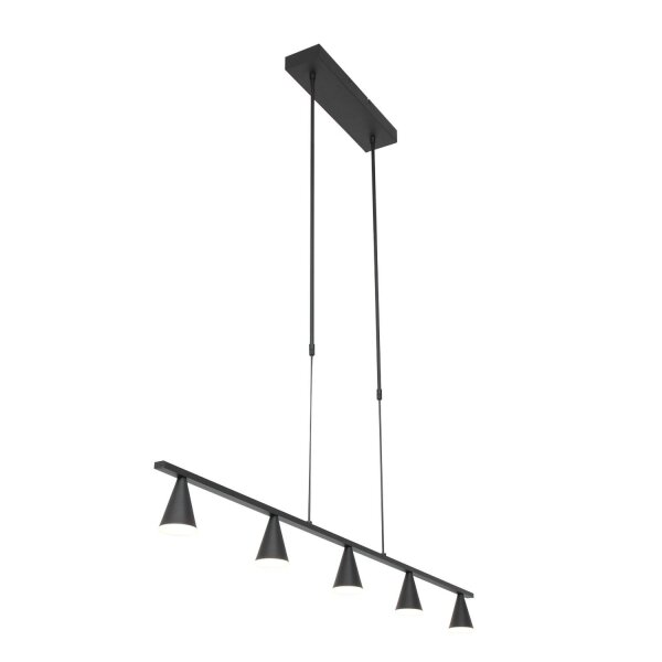 Große LED Pendelleuchte Metall Schwarz L:120 cm 4000 K