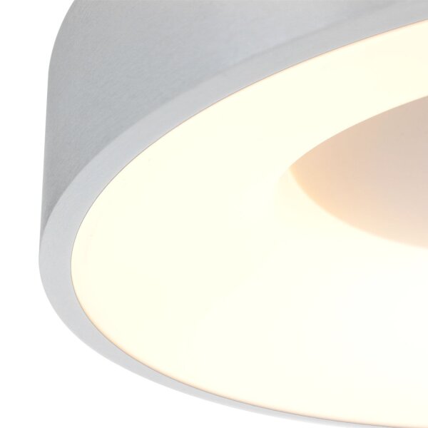Blendarme LED Deckenleuchte in Silber Weiß Ø30 cm rund