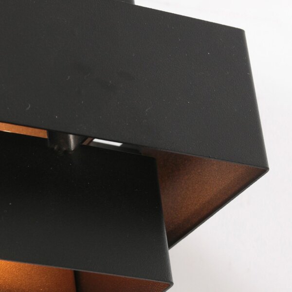 Applique Métal Noir Or H:13 cm incl. G9 indirect