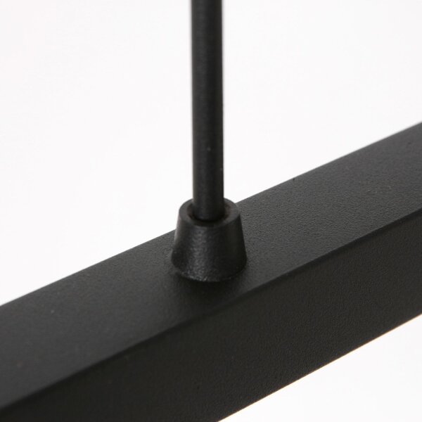 Lampe à suspendre métal tissu en noir argenté 140 cm de long