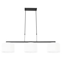Pendelleuchte Metall Stoff Schwarz Wei&szlig; 140 cm blendarm