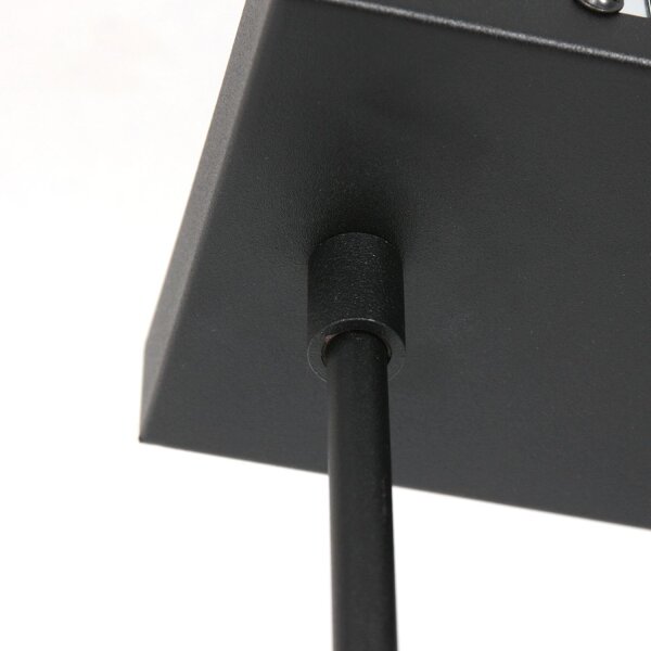 Pendelleuchte Schwarz Grau Metall Stoff 140 cm wohnlich