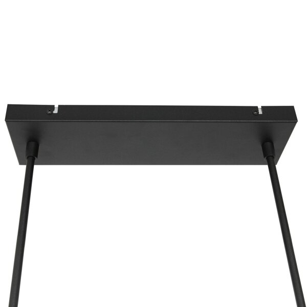 Pendelleuchte Schwarz Grau Metall Stoff 140 cm wohnlich
