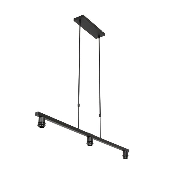 Pendelleuchte Schwarz Grau Metall Stoff 140 cm wohnlich