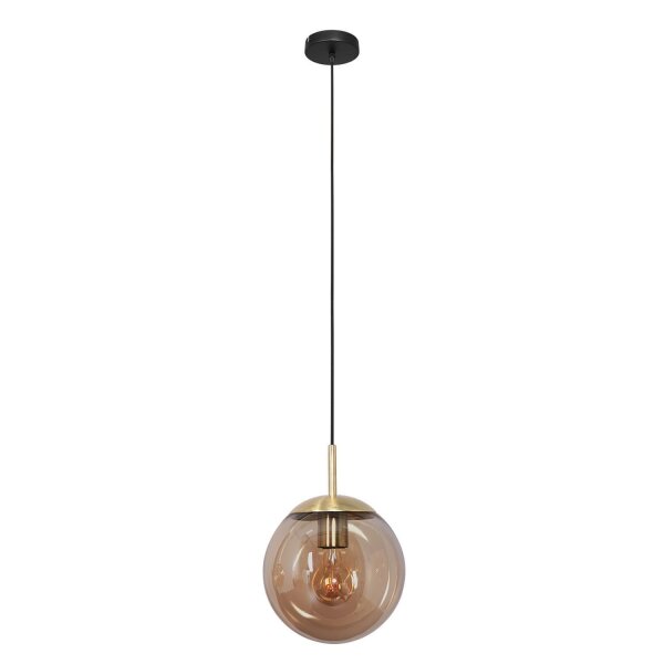Stilvolle Hängelampe Schwarz Bernstein Messing Ø25 cm