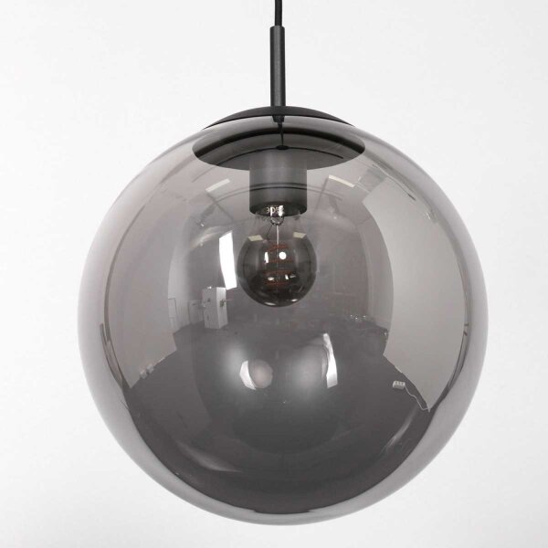 Hängelampe Schwarz Rauchgrau E27 Ø30 cm stylisch Modern