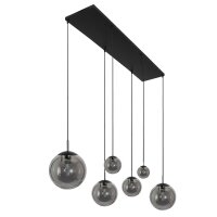 Lange H&auml;ngelampe Glas in Rauchgrau 120 cm E27 Modern