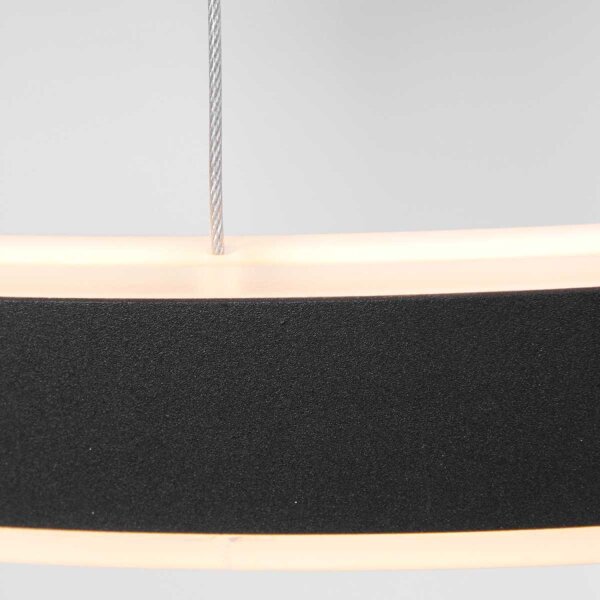 LED Hängelampe Schwarz Ø60 cm rund 42 W 2700 K stilvoll