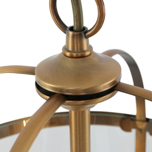 Hängelampe Glas Metall in Bronze B:23 cm E14 elegant