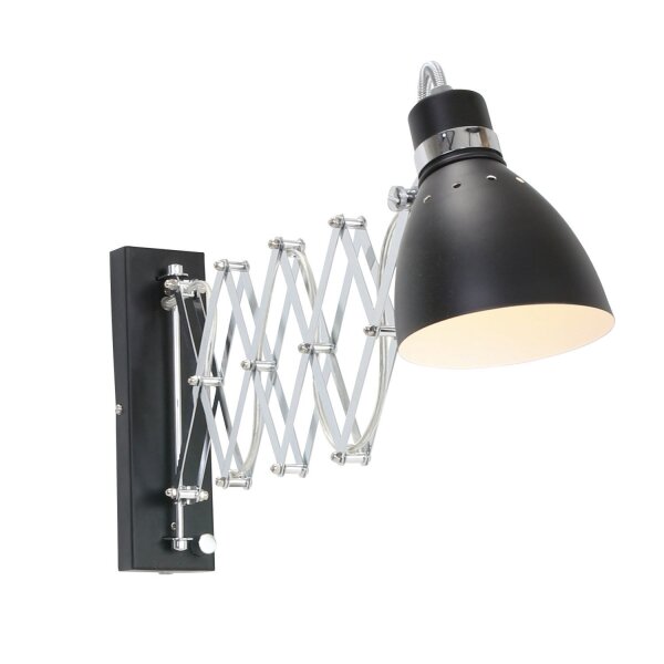 Spot mural extensible noir dimmable E27 avec fiche