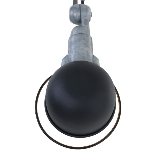 Spot mural avec fiche en noir argent E14 flexible