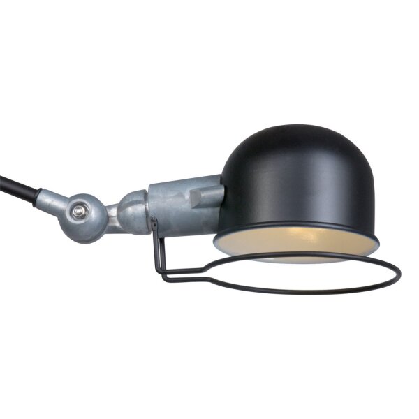 Spot mural avec fiche en noir argent E14 flexible