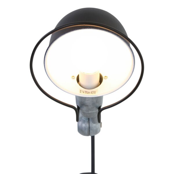 Spot mural avec fiche en noir argent E14 flexible