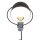 Spot mural avec fiche en noir argent E14 flexible