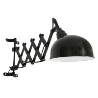 Wandspot Metall Schwarz T:56 cm mit Stecker flexibel