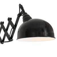Wandspot Metall Schwarz T:56 cm mit Stecker flexibel