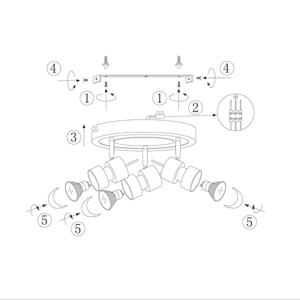 Verstellbarer Deckenstrahler Metall Ø27,5 cm inkl. GU10