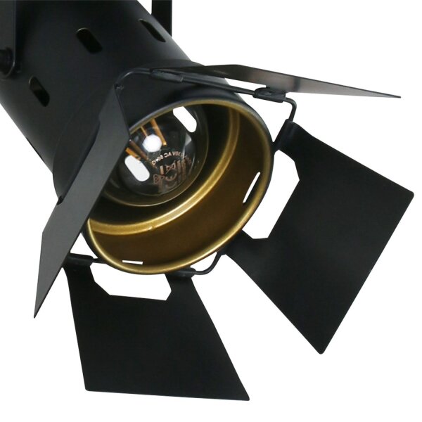 Spot de plafond industriel flexible L:58 cm en noir doré