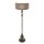 Stehlampe Holz Leinen Schwarz Grau 153 cm E27 blendarm