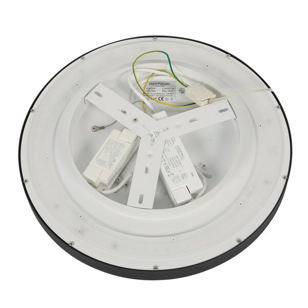 LED Deckenlampe Schwarz Weiß B:40 cm 2700 K rund
