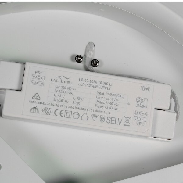 LED Deckenlampe Metall Kunststoff B:40 cm 2700 K rund