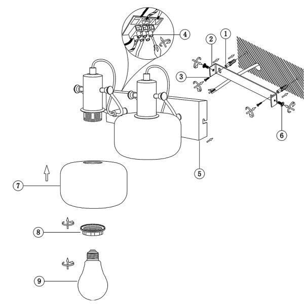 Stilvoller Deckenstrahler Schwarz Rauchgrau E27 L:40 cm