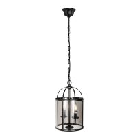 H&auml;ngelampe Glas Metall Schwarz Rauchgrau E14 elegant