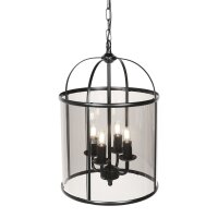 Suspension verre métal noir gris fumé L:31...