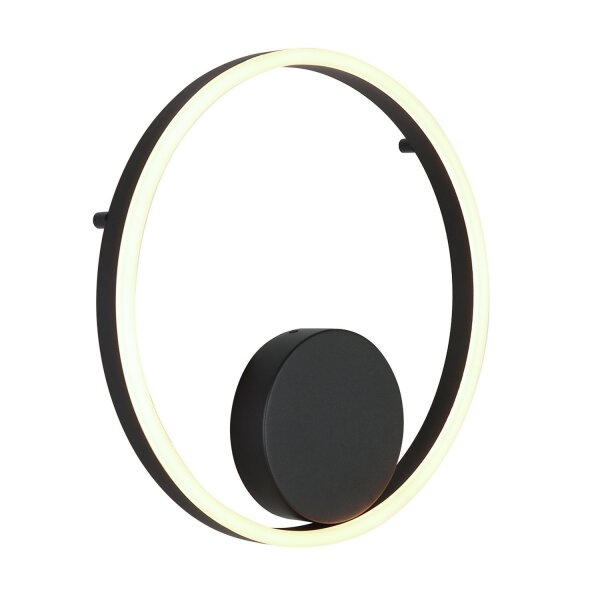 Applique décorative LED Métal Noir L:40 cm Ring