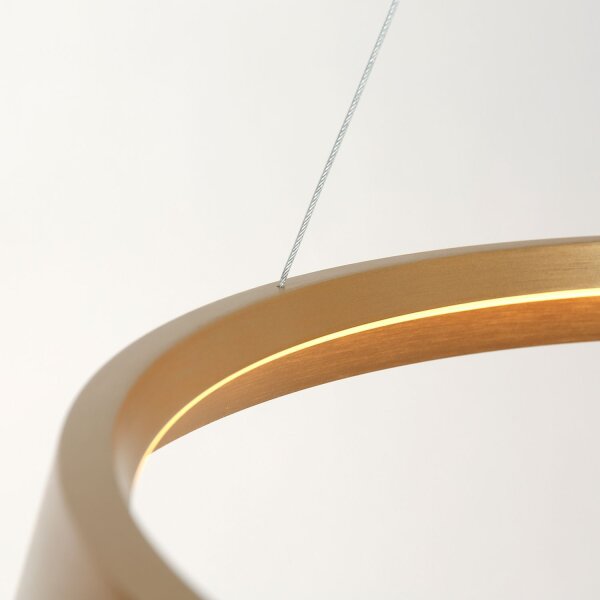 LED Hängelampe rund in Gold B:60 cm 50 W 2700 K elegant