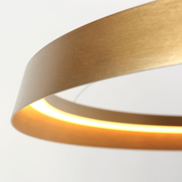 LED Hängelampe rund in Gold B:60 cm 50 W 2700 K elegant