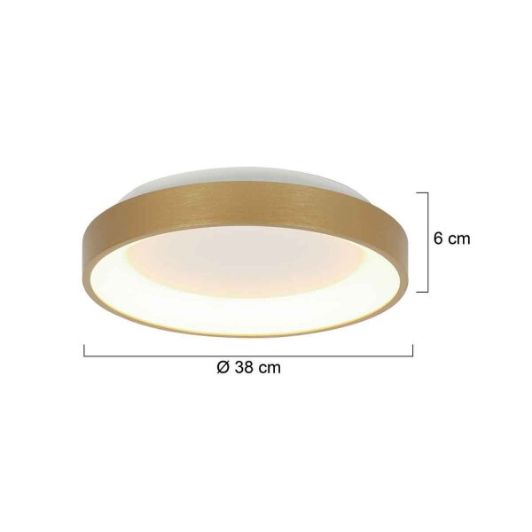 Plafonnier LED or blanc Ø38 cm 30 W confortable