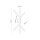 Plafonnier bois verre 66 cm de long en pin blanc 6x G9