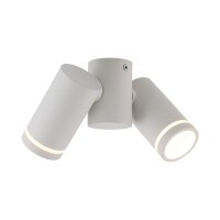 Plafonnier métal blanc ajustable L : 17 cm GU10 2...
