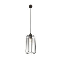 Suspension ronde m&eacute;tal noir E27 L:16 cm R&eacute;tro