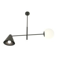 Plafonnier allongé métal verre noir E14...