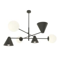 Blendarme Deckenleuchte Schwarz Wei&szlig; B:70 cm E14 6-flmg