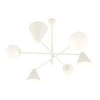 Lampe de plafond verre métal E14 L:86 cm blanc...