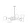 Deckenlampe Glas Metall E14 B:86 cm Weiß 6-flmg Modern