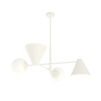 Deckenleuchte Wei&szlig; blendarm Metall Glas E14 4-flammig