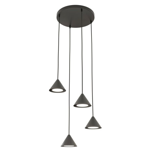 Lampe à suspendre noire en métal 4-flamme GX53 Moderne