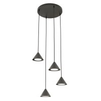 Schwarze H&auml;ngelampe Metall 4-flammig GX53 Modern
