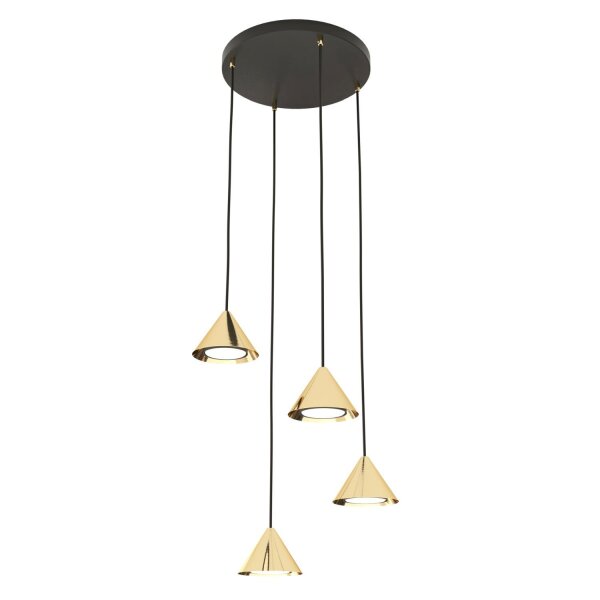 Lampe à suspendre ronde en métal Ø30 cm GX53 en noir et or