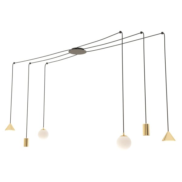 Grande lampe suspendue flexible verre métal 200 cm de câble