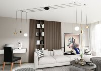 Grande lampe suspendue flexible verre métal 200 cm...