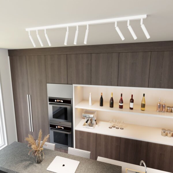 Verstellbarer Deckenspot Weiß Metall G9 116 cm länglich