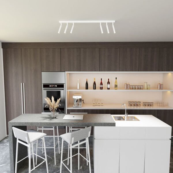 Spot de plafond flexible métal 90 cm allongé G9 blanc