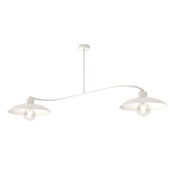 Plafonnier blanc à 2 flammes Intemporel E27 L:100 cm Métal