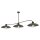 Plafonnier 3 flammes noir métal E27 L:113 cm