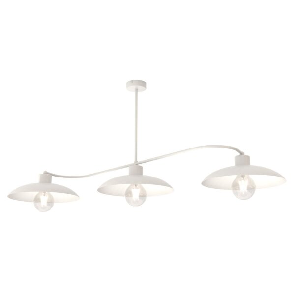 Weiße Deckenlampe 3-flammig Zeitlos E27 L:113 cm Metall